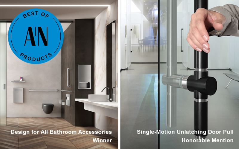 DESIGN FOR ALL BATHROOM ACCESSORIES COLLECTION WINS AN’S 2024 BEST OF PRODUCTS AND THE SINGLE MOTION UNLATCHING DOOR PULL RECEIVED AN HONORABLE MENTION