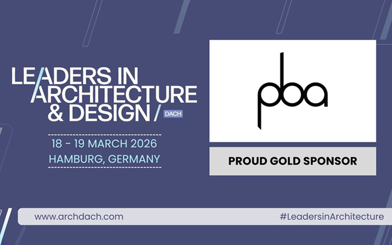PBA IST EIN GOLD-SPONSOR VON LEADERS IN ARCHITECTURE & DESIGN 2026, DAS AM 18. – 19. MÄRZ 2026 IN HAMBURG, DEUTSCHLAND, STATTFINDET